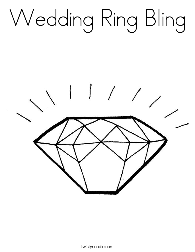 Wedding Ring Bling Coloring Page