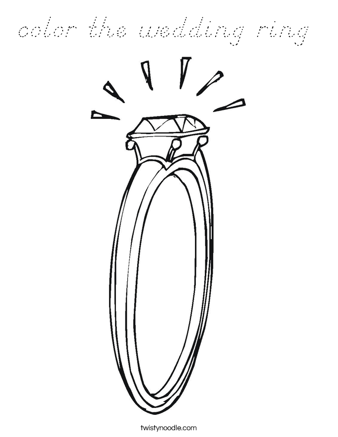 color the wedding ring  Coloring Page
