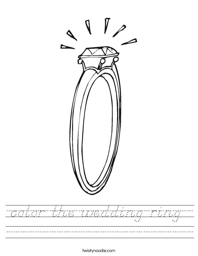 color the wedding ring  Worksheet