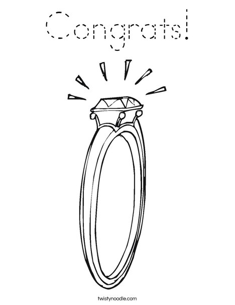 Diamond Engagement Ring Coloring Page