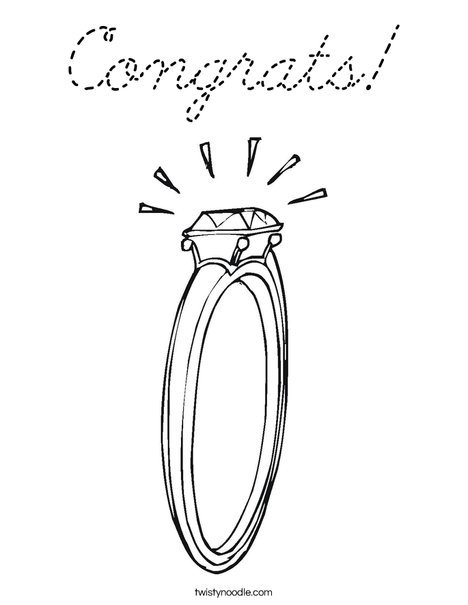 Diamond Engagement Ring Coloring Page