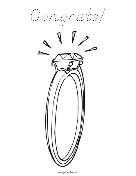 Diamond Engagement Ring Coloring Page