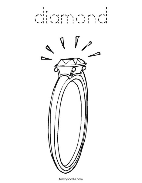 Diamond Engagement Ring Coloring Page