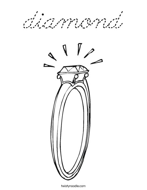 Diamond Engagement Ring Coloring Page