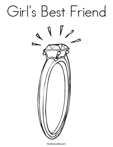 Diamond Engagement Ring Coloring Page