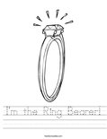 I'm the Ring Bearer! Worksheet