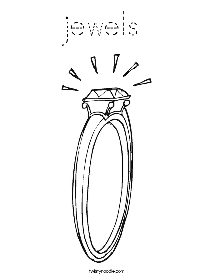 jewels Coloring Page - Tracing - Twisty Noodle