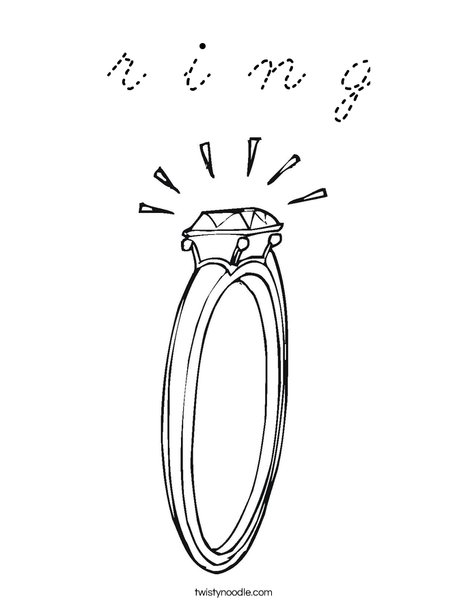 Diamond Engagement Ring Coloring Page