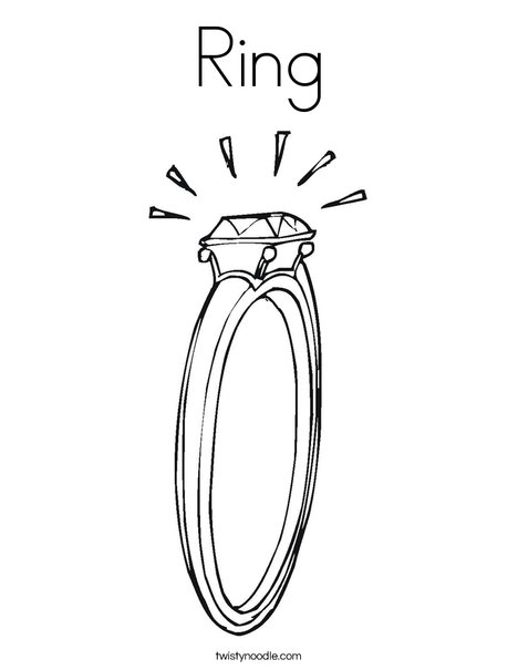 Engagement ring coloring page Royalty Free Vector Image