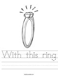 With this ring Worksheet