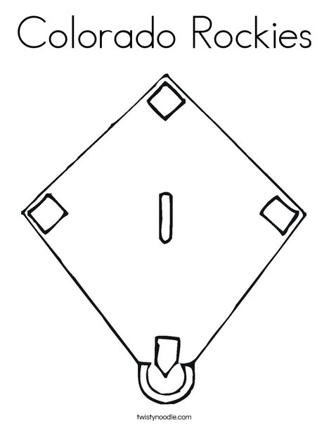 Colorado Rockies Coloring Page Twisty Noodle Baseball Diamond Coloring Page