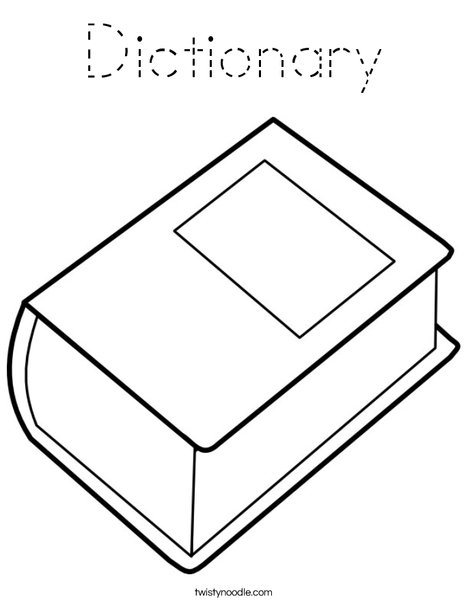 Dictionary Coloring Page