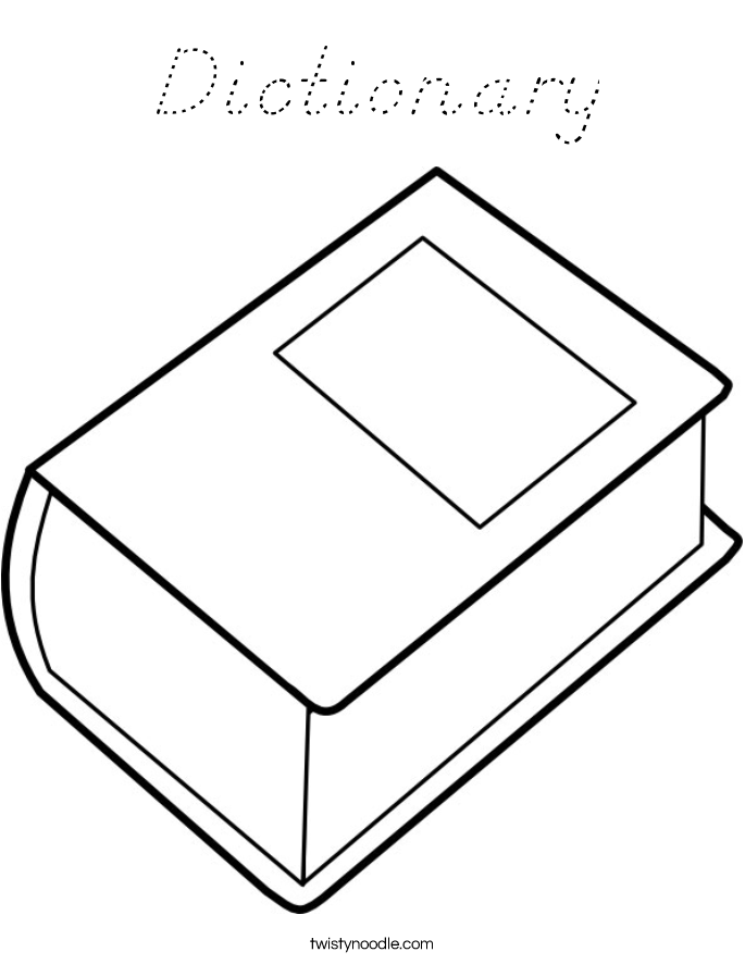 Dictionary Coloring Page