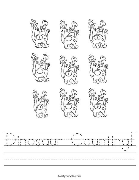 Dino Counting Worksheet