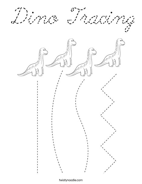 Dino Tracing Coloring Page