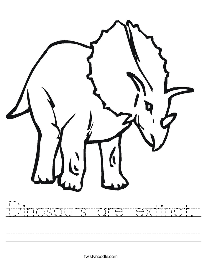 Download Dinosaurs are extinct Worksheet - Twisty Noodle