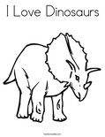 I Love Dinosaurs Coloring Page