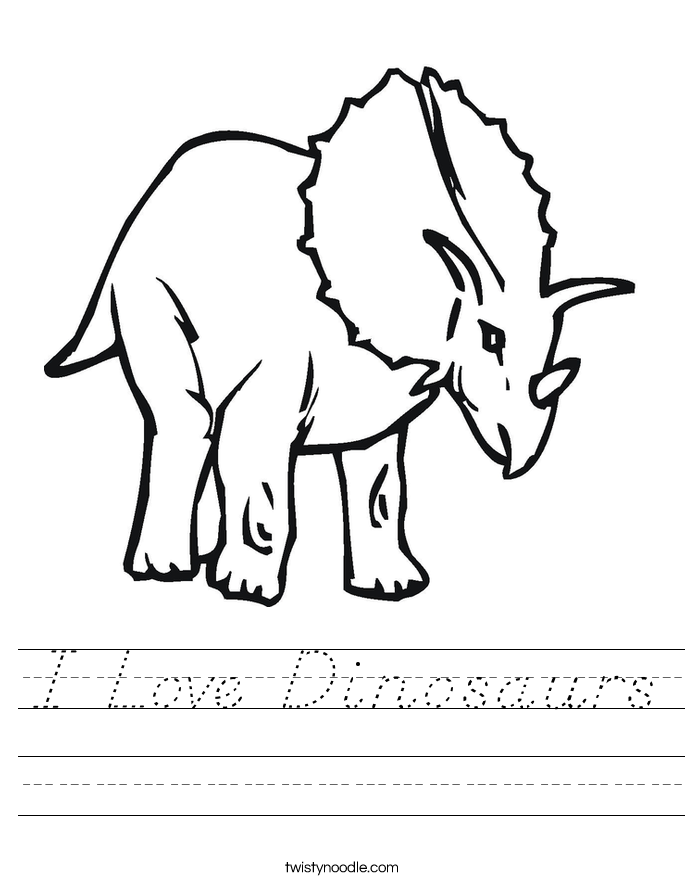 I Love Dinosaurs Worksheet