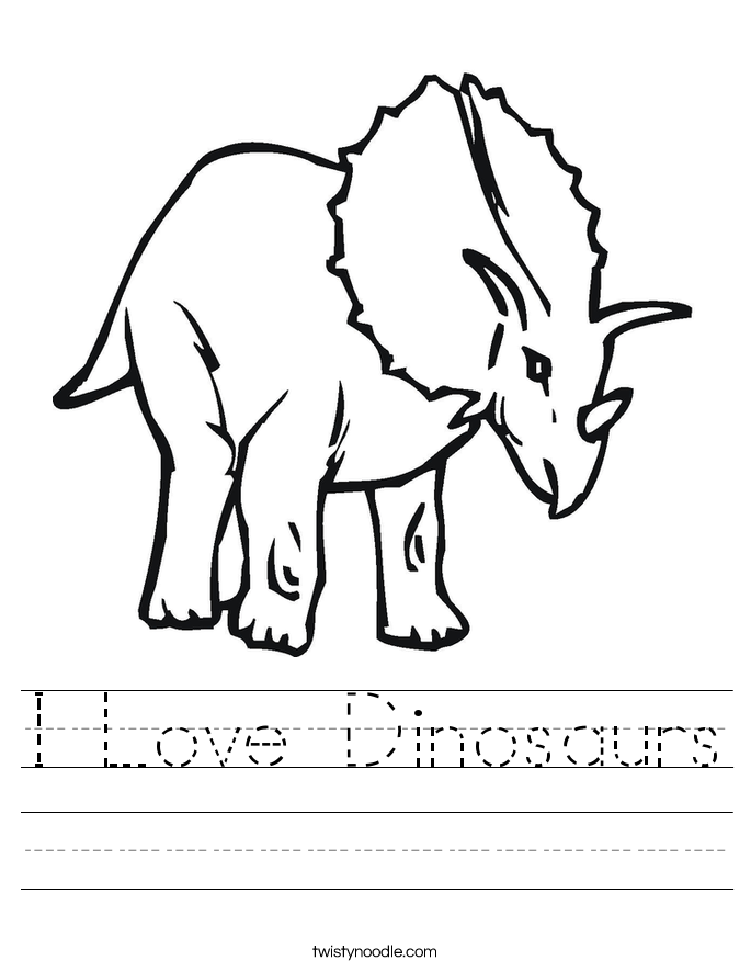 I Love Dinosaurs Worksheet