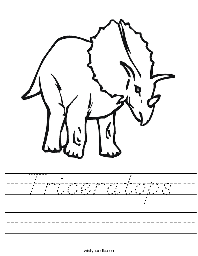 Triceratops Worksheet