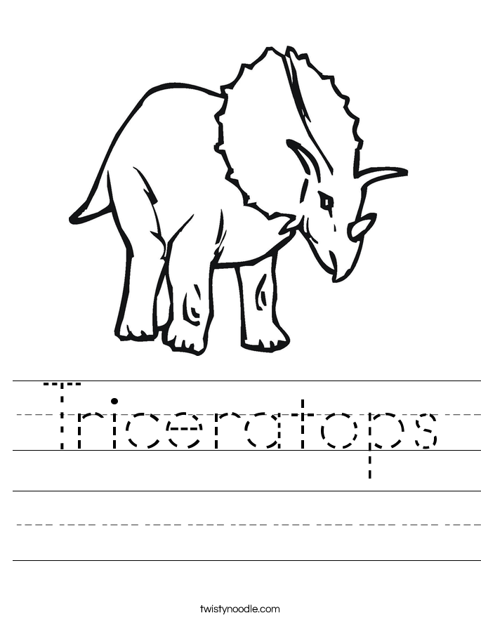 Triceratops Worksheet