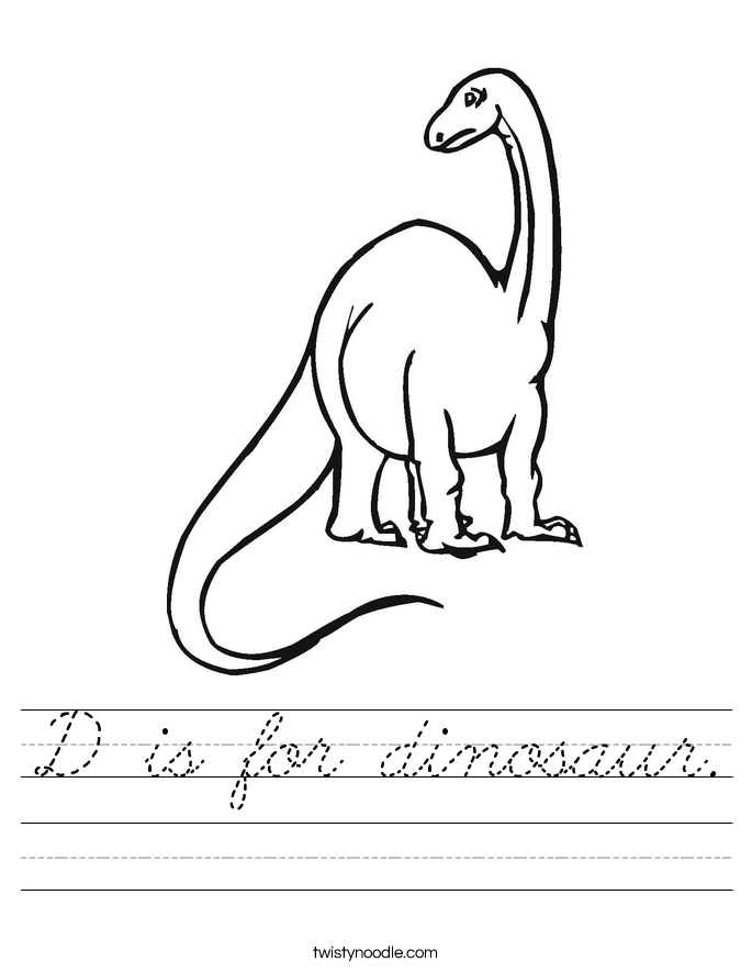 D is for dinosaur. Worksheet