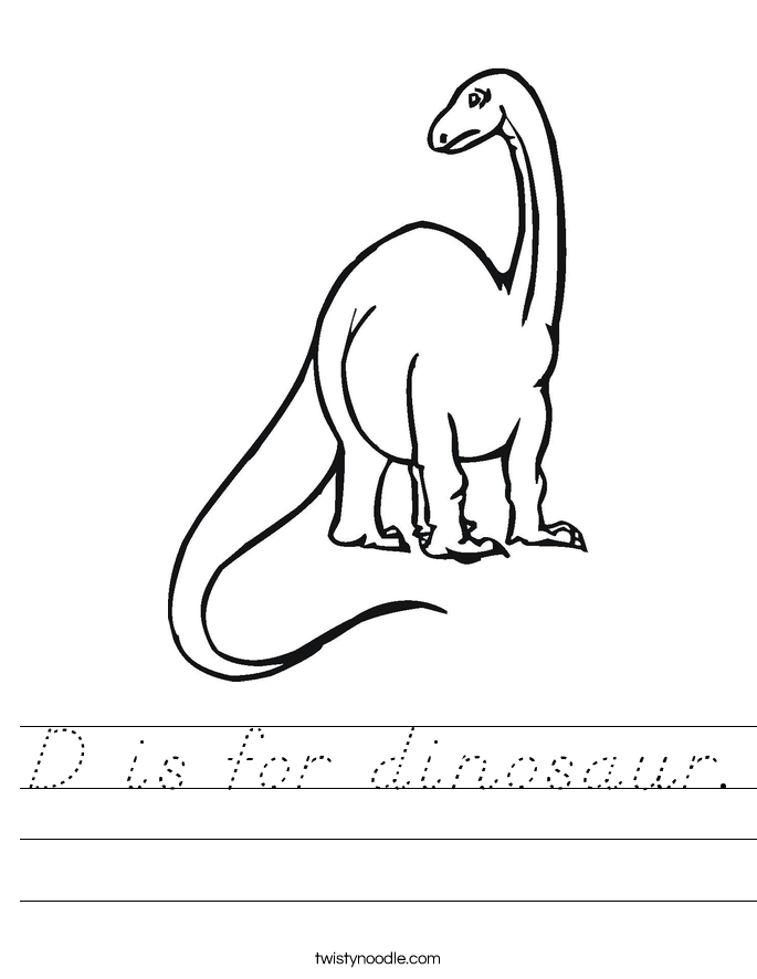 D is for dinosaur. Worksheet