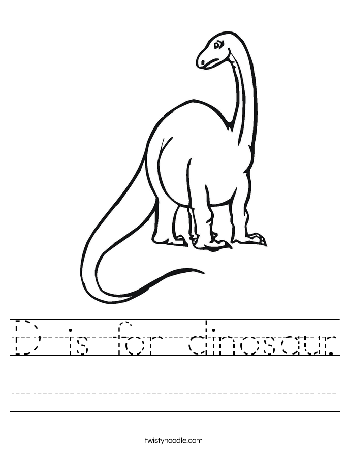 D is for dinosaur. Worksheet