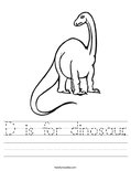 D is for dinosaur. Worksheet