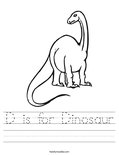 D is for Dinosaur Worksheet