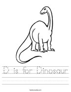 D is for Dinosaur Handwriting Sheet
