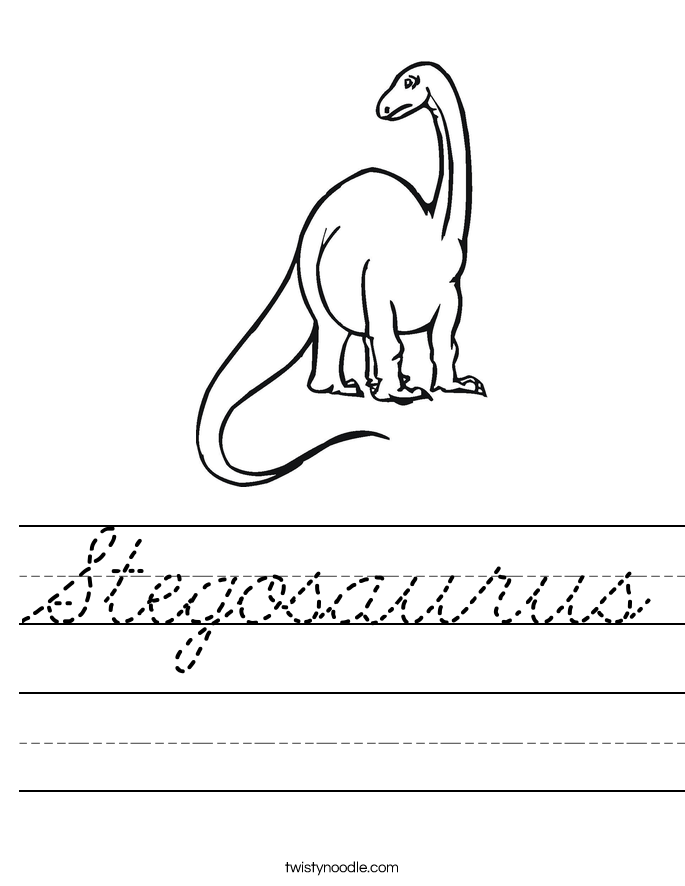 Stegosaurus Worksheet