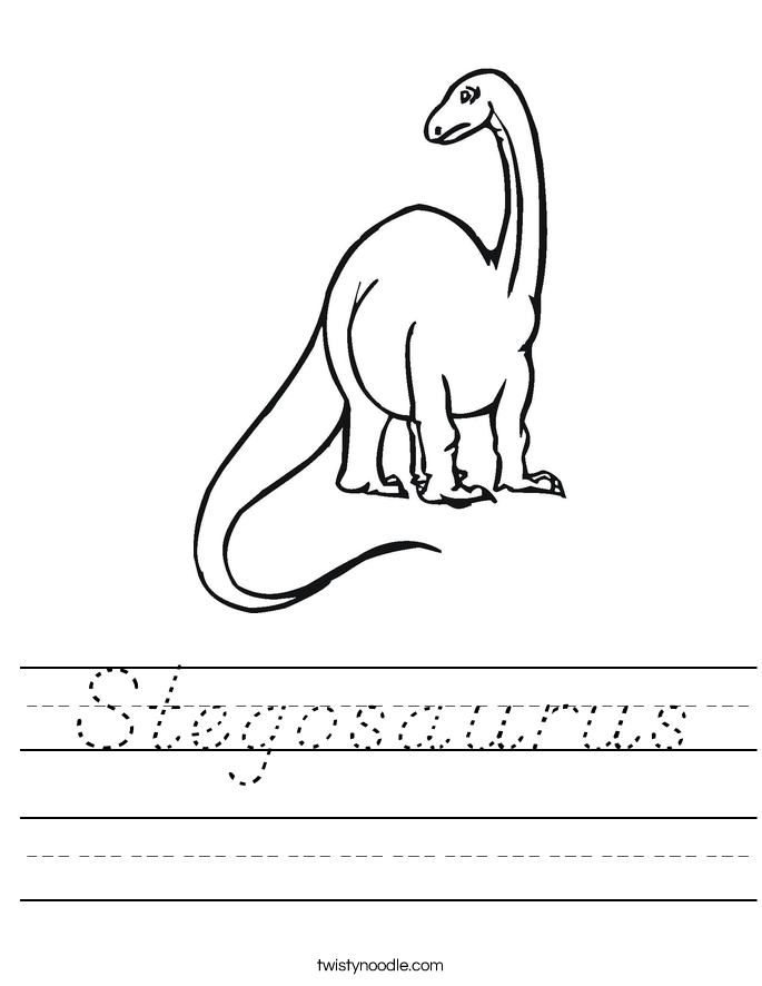Stegosaurus Worksheet