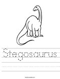 Stegosaurus Worksheet