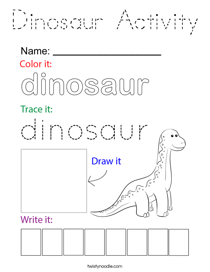 Dinosaur Activity Coloring Page