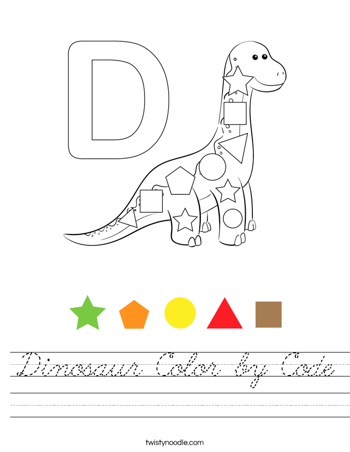 Dinosaur Color by Code Worksheet