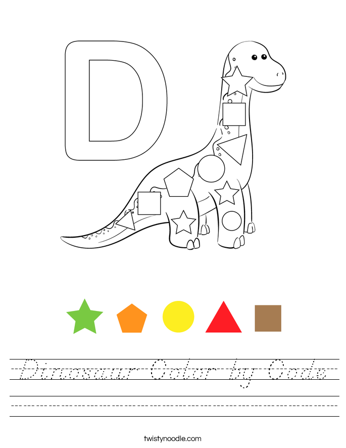 Dinosaur Color by Code Worksheet