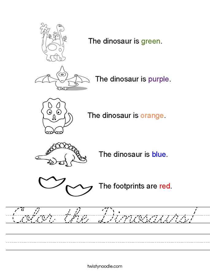 Color the Dinosaurs! Worksheet