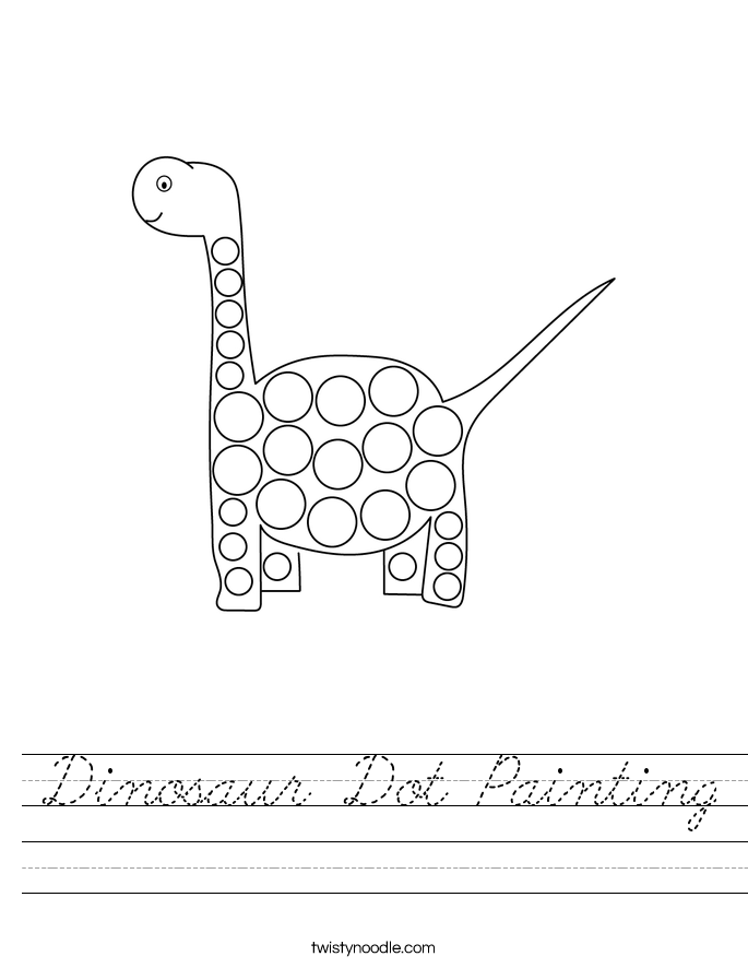 Dinosaur Dot Painting Worksheet
