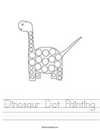 Dinosaur Dot Painting Handwriting Sheet