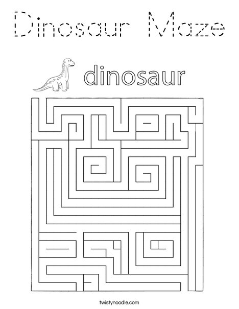 Dinosaur Maze Coloring Page