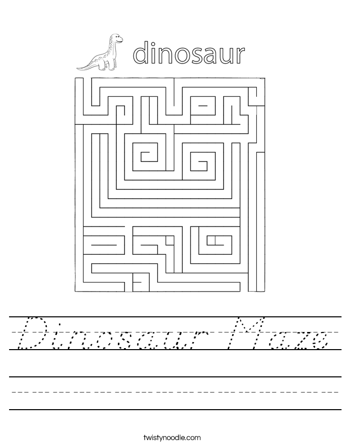 Dinosaur Maze Worksheet