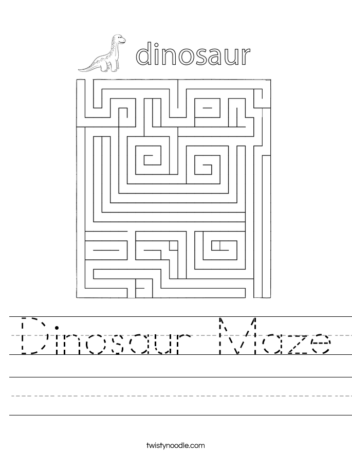 Dinosaur Maze Worksheet