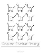 Dinosaur Number Tracing Handwriting Sheet