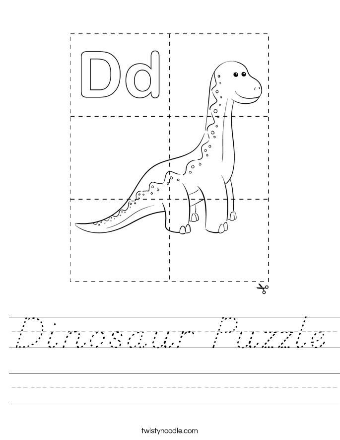 Dinosaur Puzzle Worksheet
