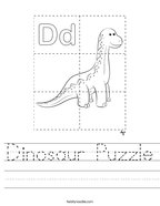 Dinosaur Puzzle Handwriting Sheet