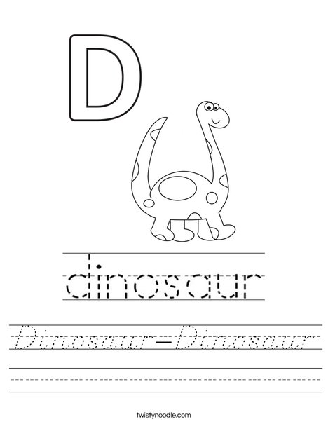 Dinosaur starts with D! Worksheet