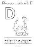 Dinosaur starts with D! Coloring Page