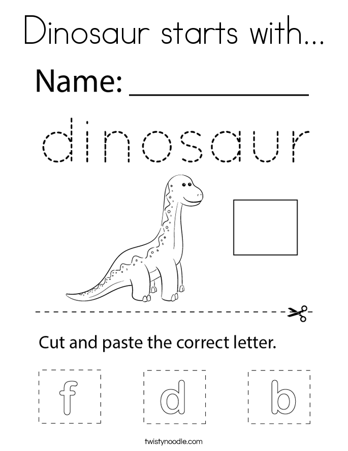 Dinosaur starts with... Coloring Page