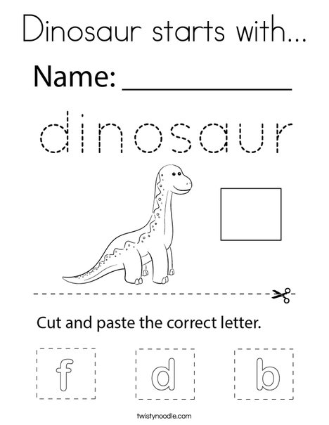 Dinosaur starts with... Coloring Page
